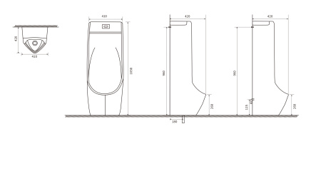 Писсуар сенсорный SantiLine SL-6005